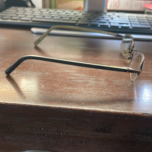 Ted Baker Scuffler B113 LBR brown half rim eyeglasses 48-20-135 with black case - Picture 15 of 16